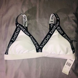 White Bebe bathing suit top